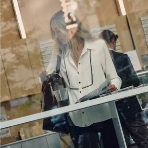 NWT ZARA CONTRASTING PASSEMENTERIE SHIRT